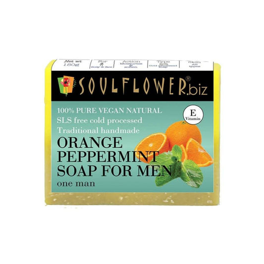 Buy Soulflower Orange Peppermint Handmade Soap For Men from DrMediCart, Ship from India to USA