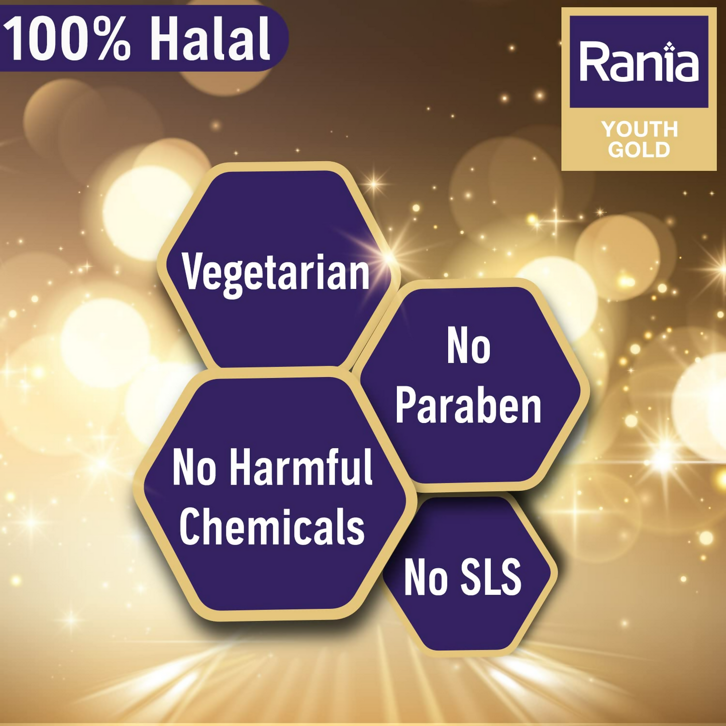 Rania 24K Gold Eye Cream Reduces Dark Circles Puffiness & Fine Lines
