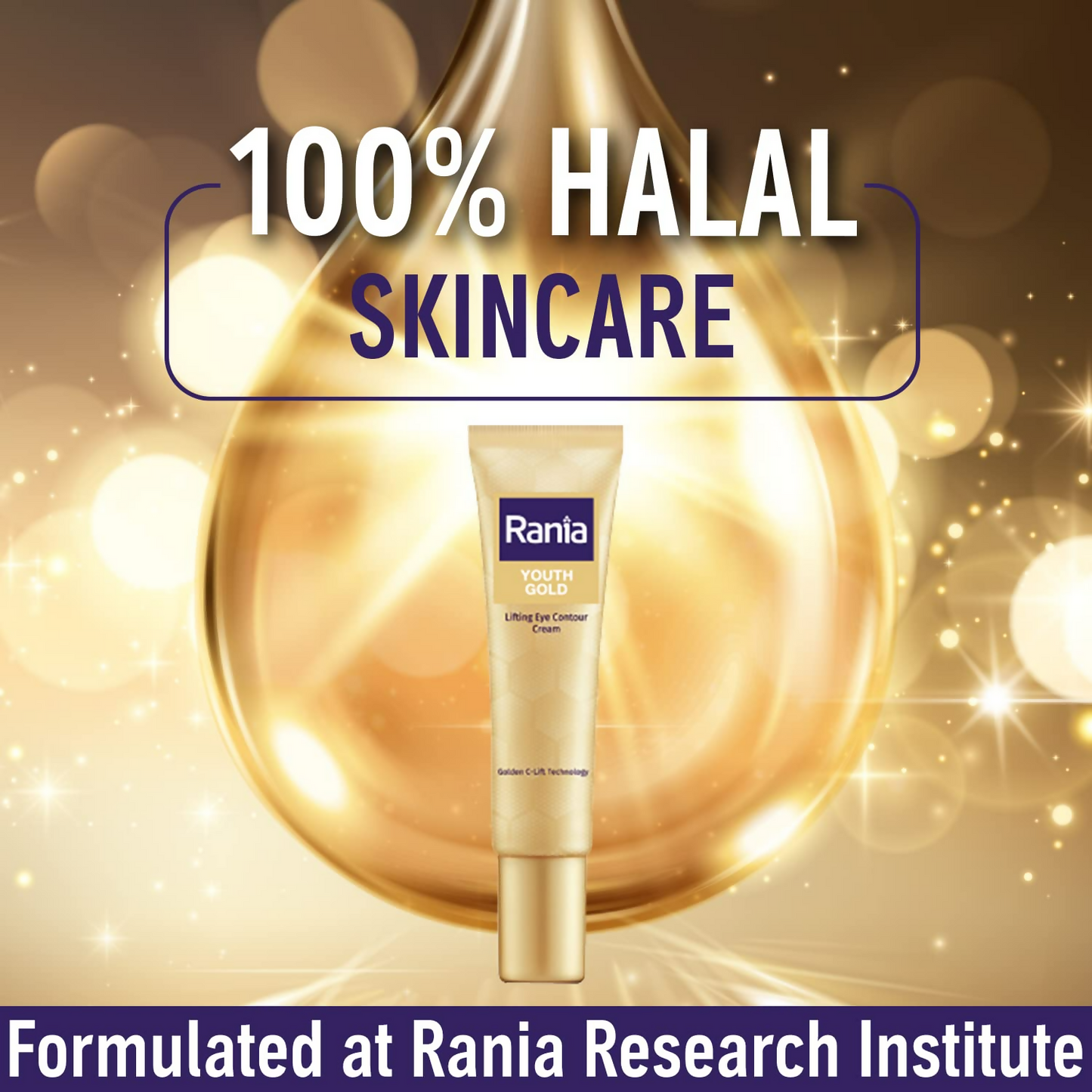 Rania 24K Gold Eye Cream Reduces Dark Circles Puffiness & Fine Lines
