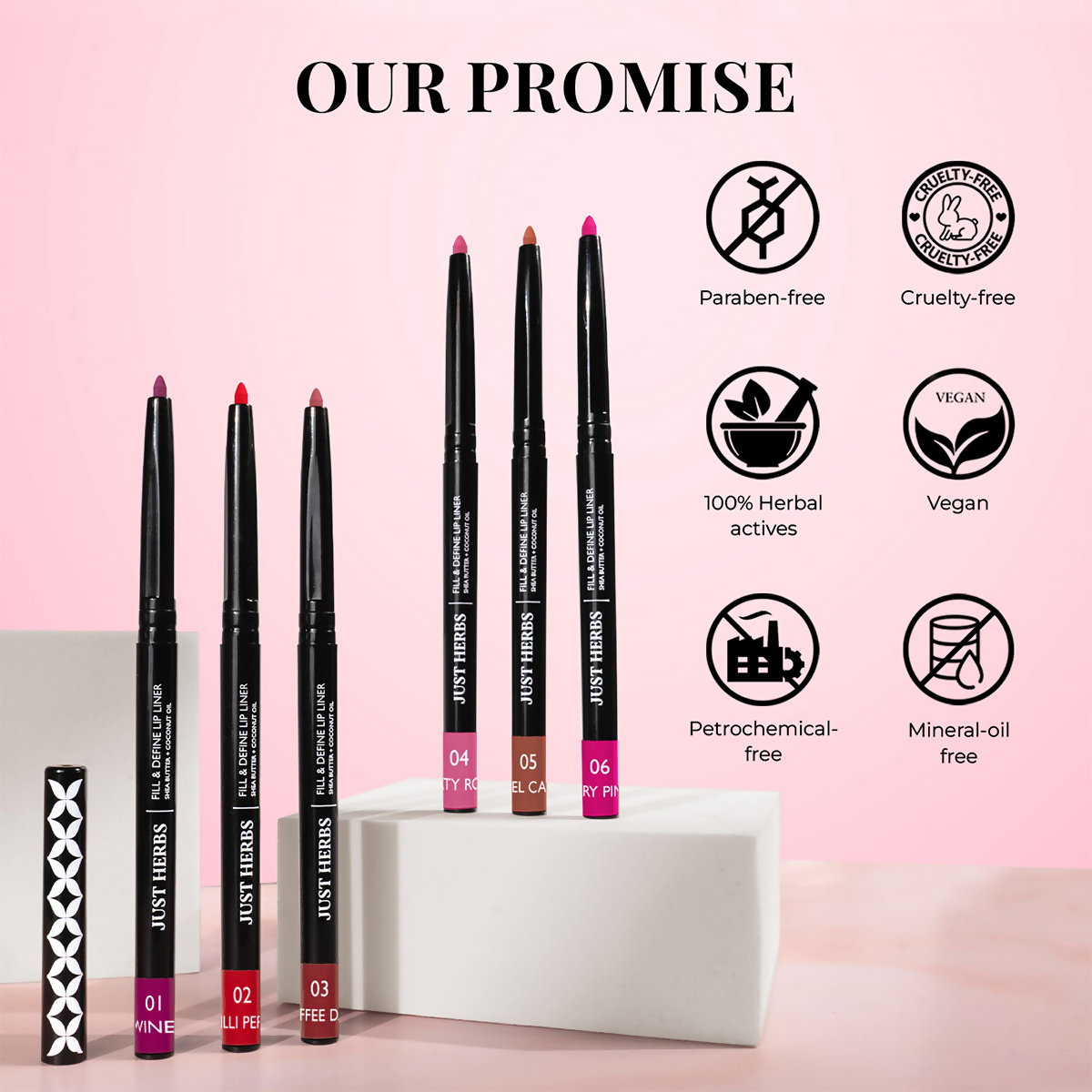 Just Herbs Fill & Define Lip Liner - Dirty Rose