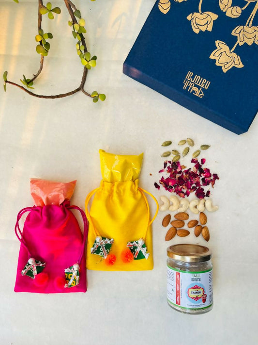 Shuddh Natural Ubtan Based Herbal Gulal and Ayurvedic Thandai Powder | Holi Gift Hamper