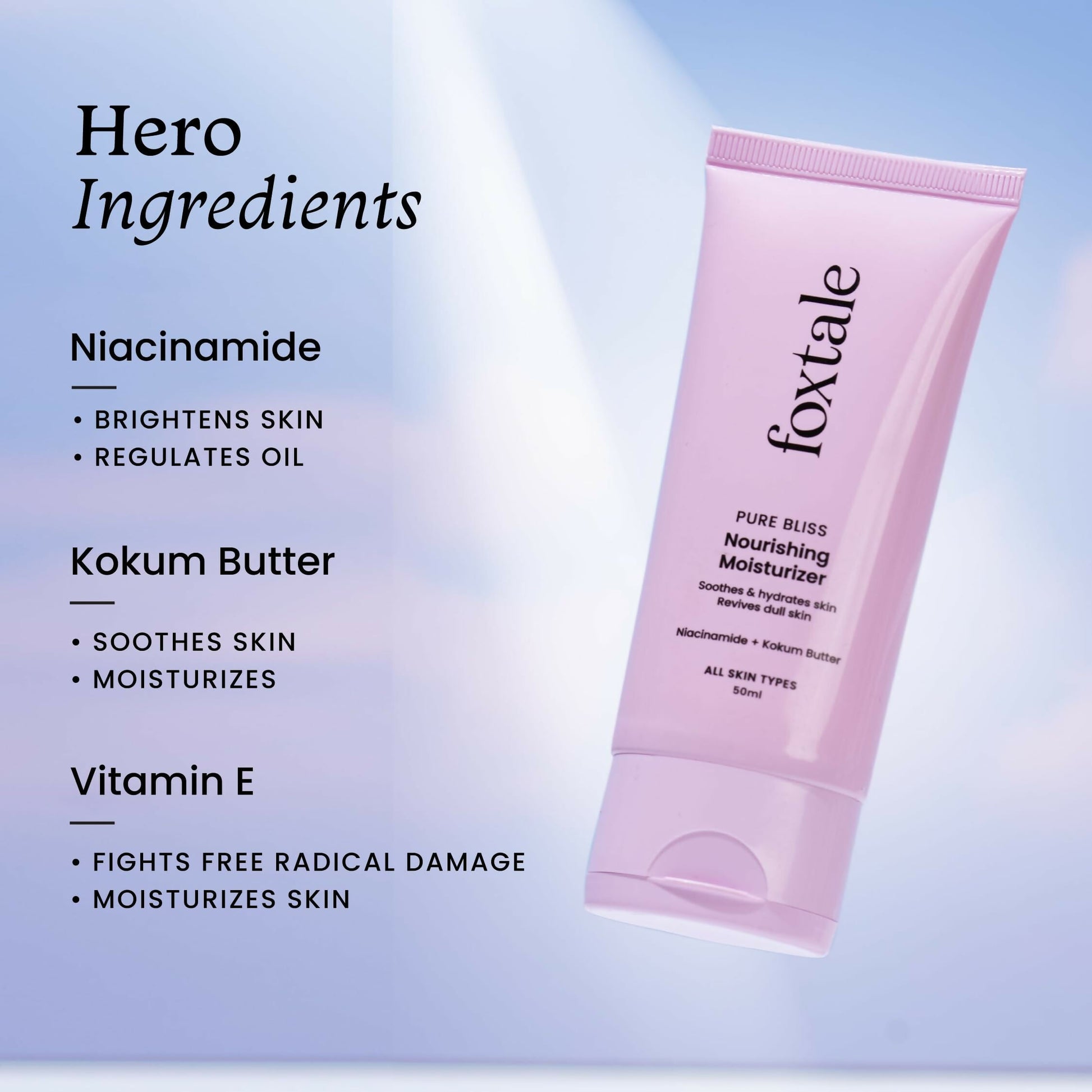 Foxtale Nourishing Face Moisturizer With Niacinamide For 24 Hr Hydration & Lightweight