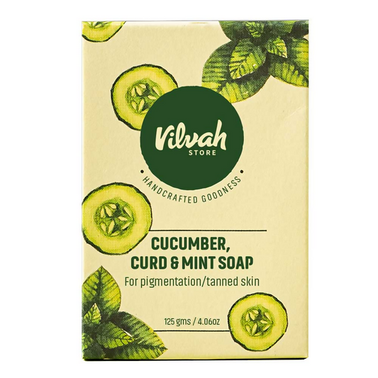 Vilvah Store Cucumber, Curd & Mint Soap Provides Cooling Cleanse