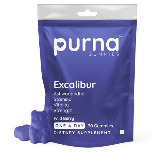 Purna Gummies Ashwagandha Wild Berry Flavour Gummies to Decrease Stress