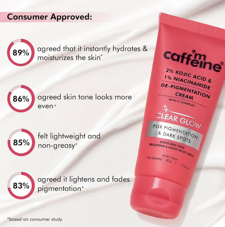 mCaffeine Clear Glow 2% Kojic Acid,1% Niacinamide De-Pigmentation Cream