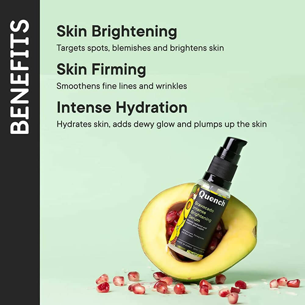 Quench Botanics Bravocado Intense Brightening Korean Serum for Pigmentation and Dark Spots, For All Skin Types - Korean Skincare