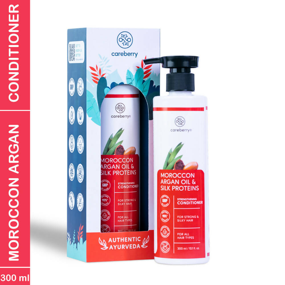 Careberry Moroccon Argan Oil & Silk Proteins Strengthening Conditioner for Strong & Silky Hair - DrMediCart