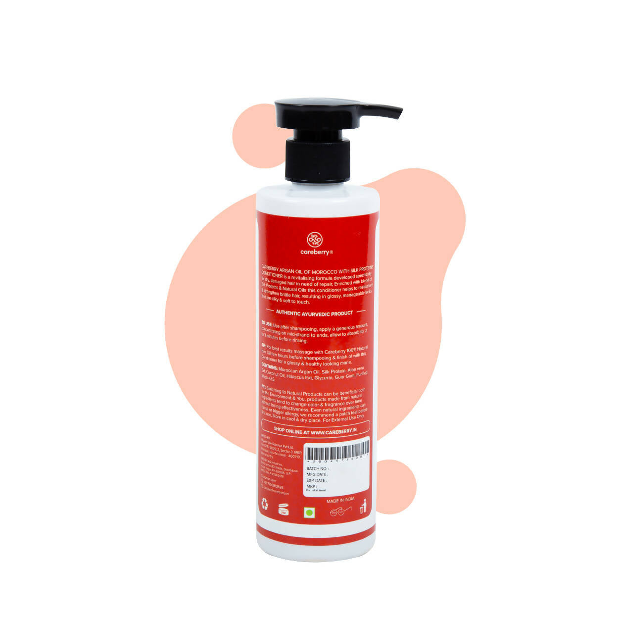 Careberry Moroccon Argan Oil & Silk Proteins Strengthening Conditioner for Strong & Silky Hair - DrMediCart
