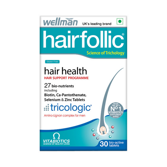 Wellman Hairfollic UK's No.1 Hair Supplement Tablets For Men ( Tricologic Formula 30 Vitamins & Minerals)