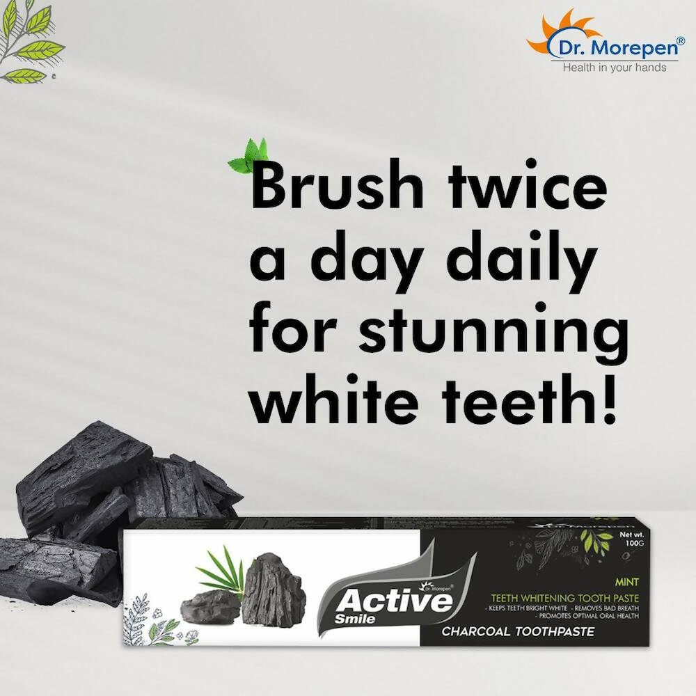 Dr. Morepen Active Smile Charcoal Toothpaste for Teeth Whitening & Bad Breath Removal