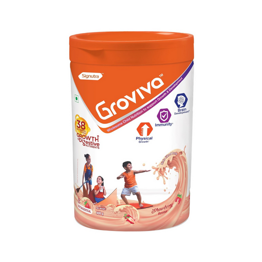 Groviva Customized Health & Nutrition Drink Powder For Kids - Strawberry Flavour