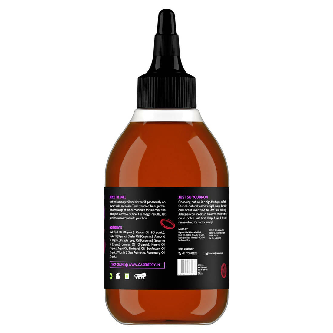 Careberry Genuine Organic Red Onion & Black Seed Extract Oil