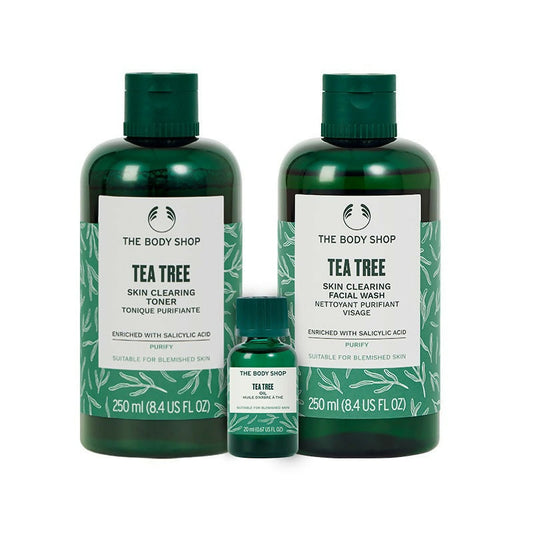 The Body Shop Tea Tree Facial Wash, Toner & Oil Combo