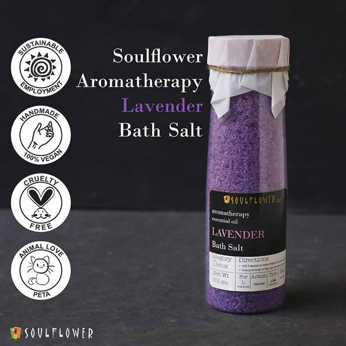 Soulflower Aromatherapy Essential Oil Lavender Bath Salt - DrMediCart