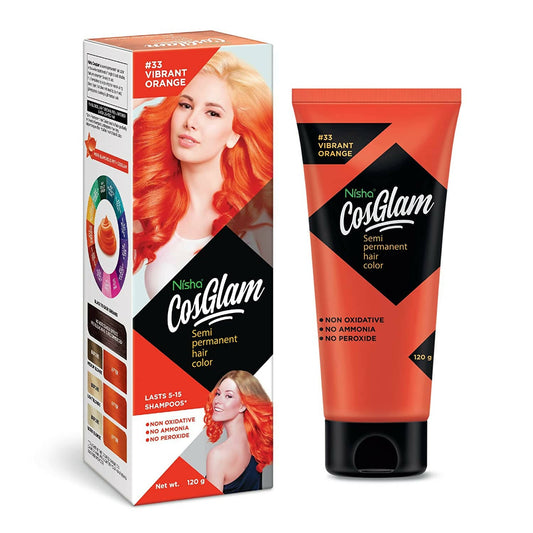 Nisha Cosglam Semi Permanent Hair Color 33 Vibrant Orange