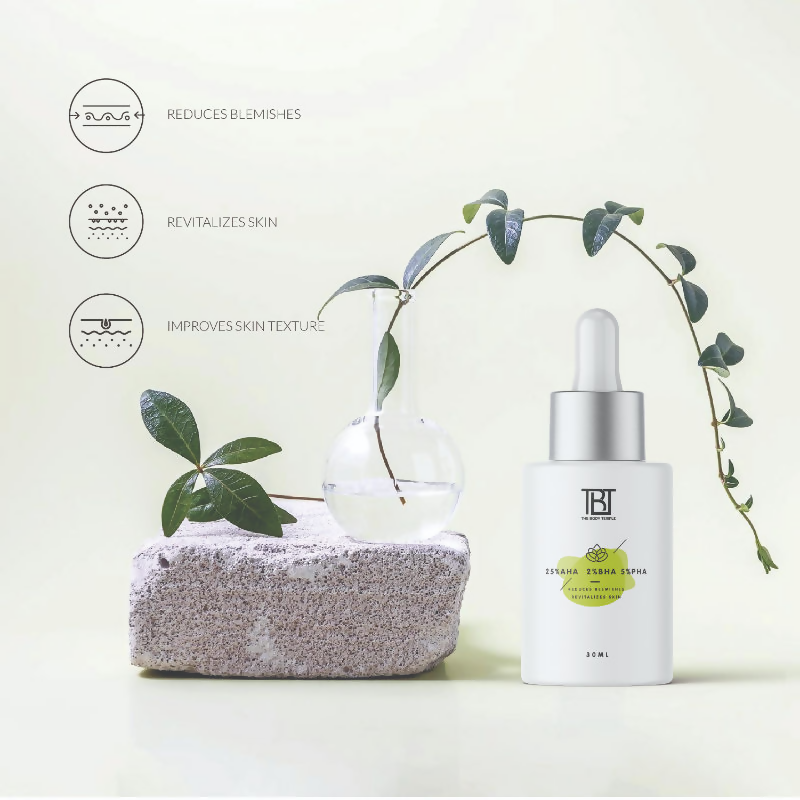 The Body Temple 25% AHA + 2% BHA & 5% PHA Peeling Solution for Face