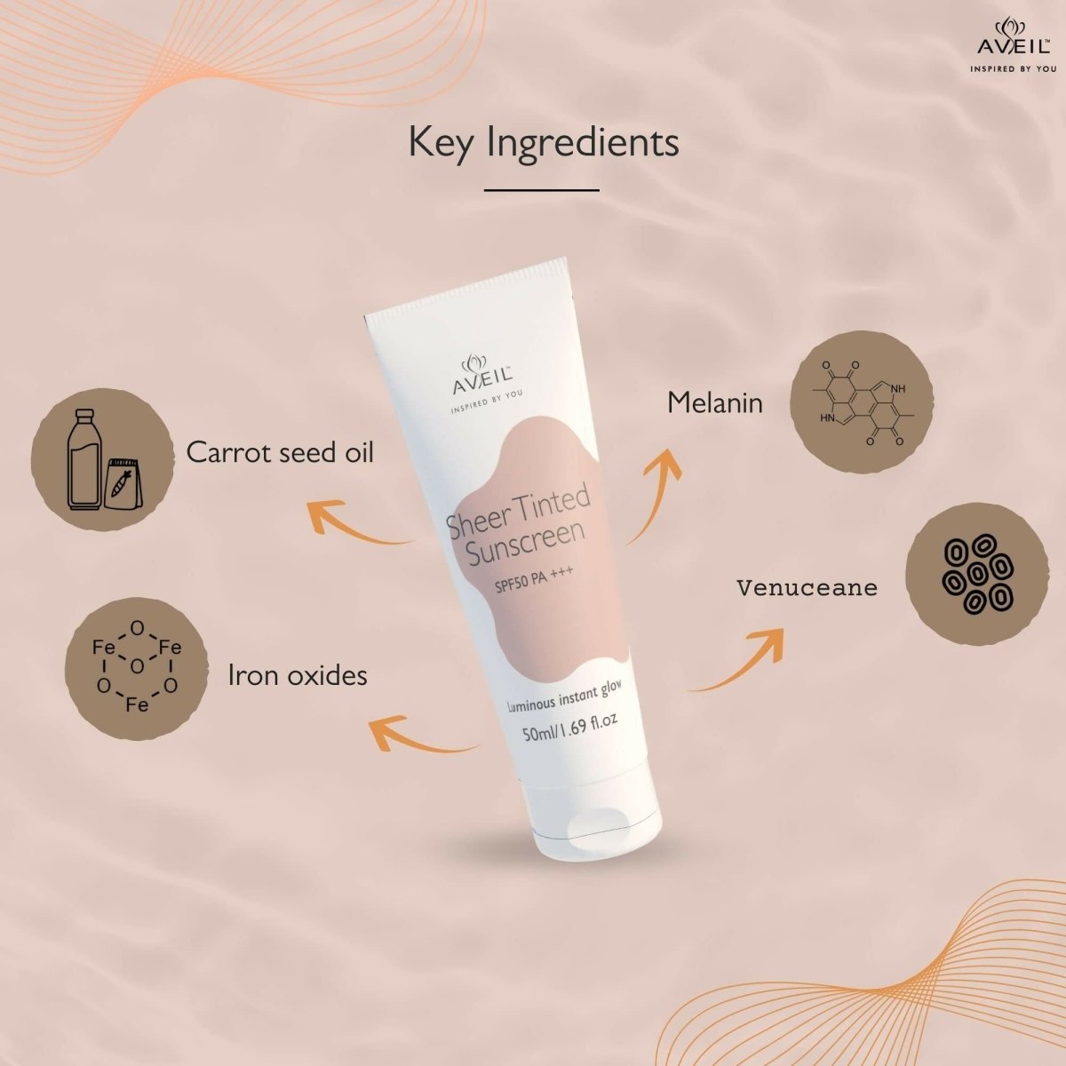 Aveil Sheer Tinted Sunscreen SPF 50 PA +++