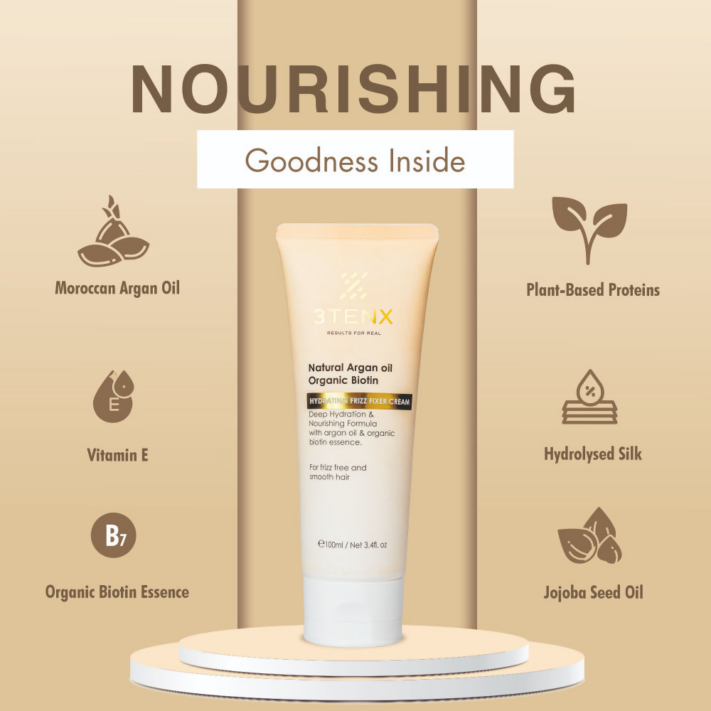 3TENX Hydrating Frizz Fixer Hair Cream For Nourished & Hydrated