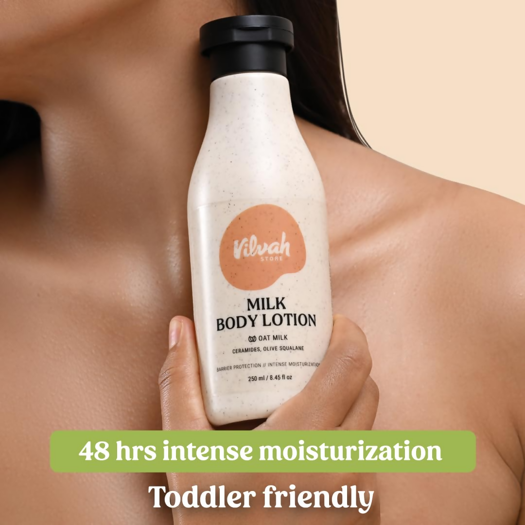 Vilvah Store Milk Body Lotion With Oat Milk, Ceramides And Olive Squalane