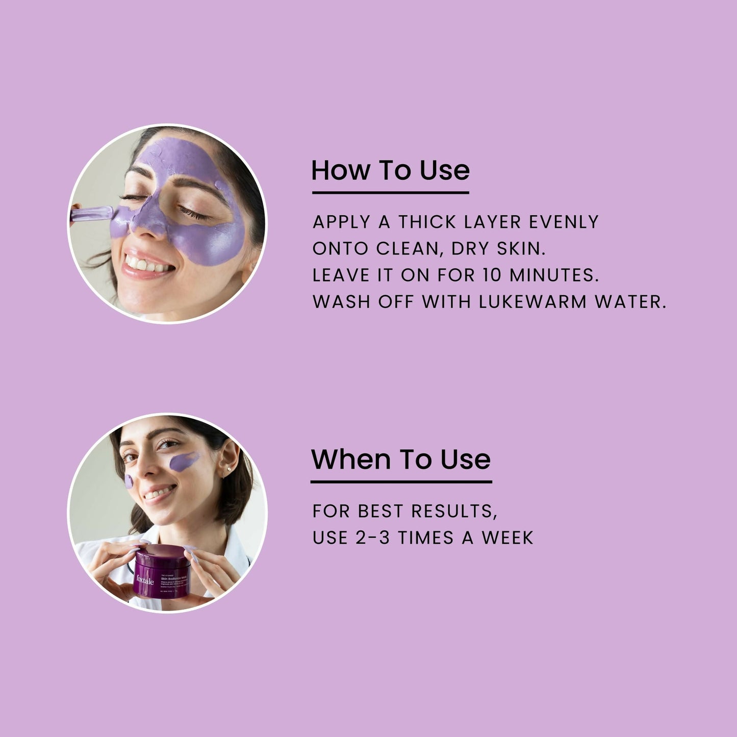 Foxtale De-Tan Face Mask For Glowing Skin - Clay Mask with Lactic Acid For Tan Removal, Reduction in Blackheads, Instant Brightening