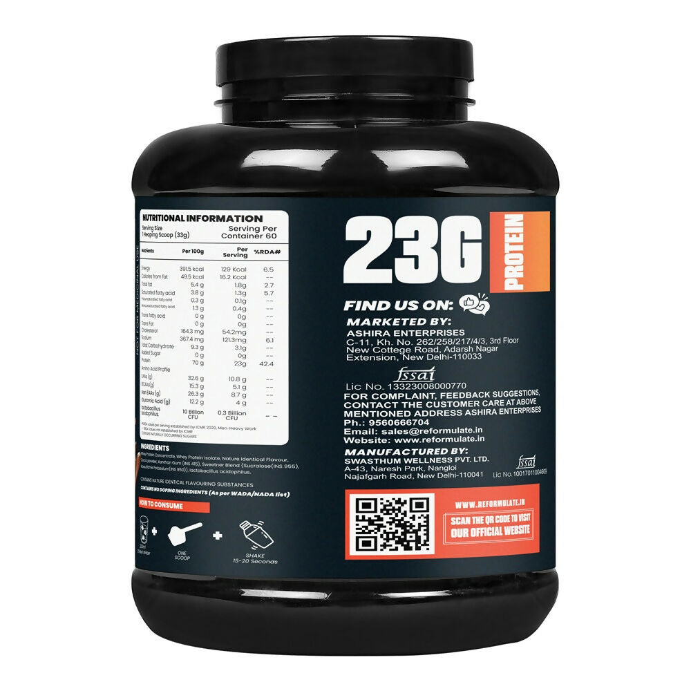 Reformulate Ultima I Whey Protein with Isolate I 23 G Protein I 5.1G BCAA I 10.8 EAA I Pre & Probiotics - Chocolate