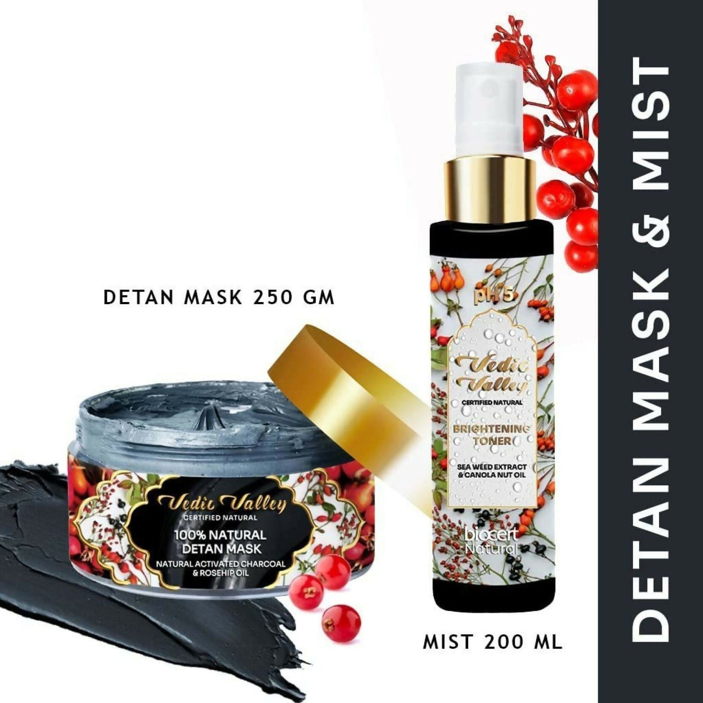 Vedic Valley 100% Natural Detan Face Mask & Face Mist Combo