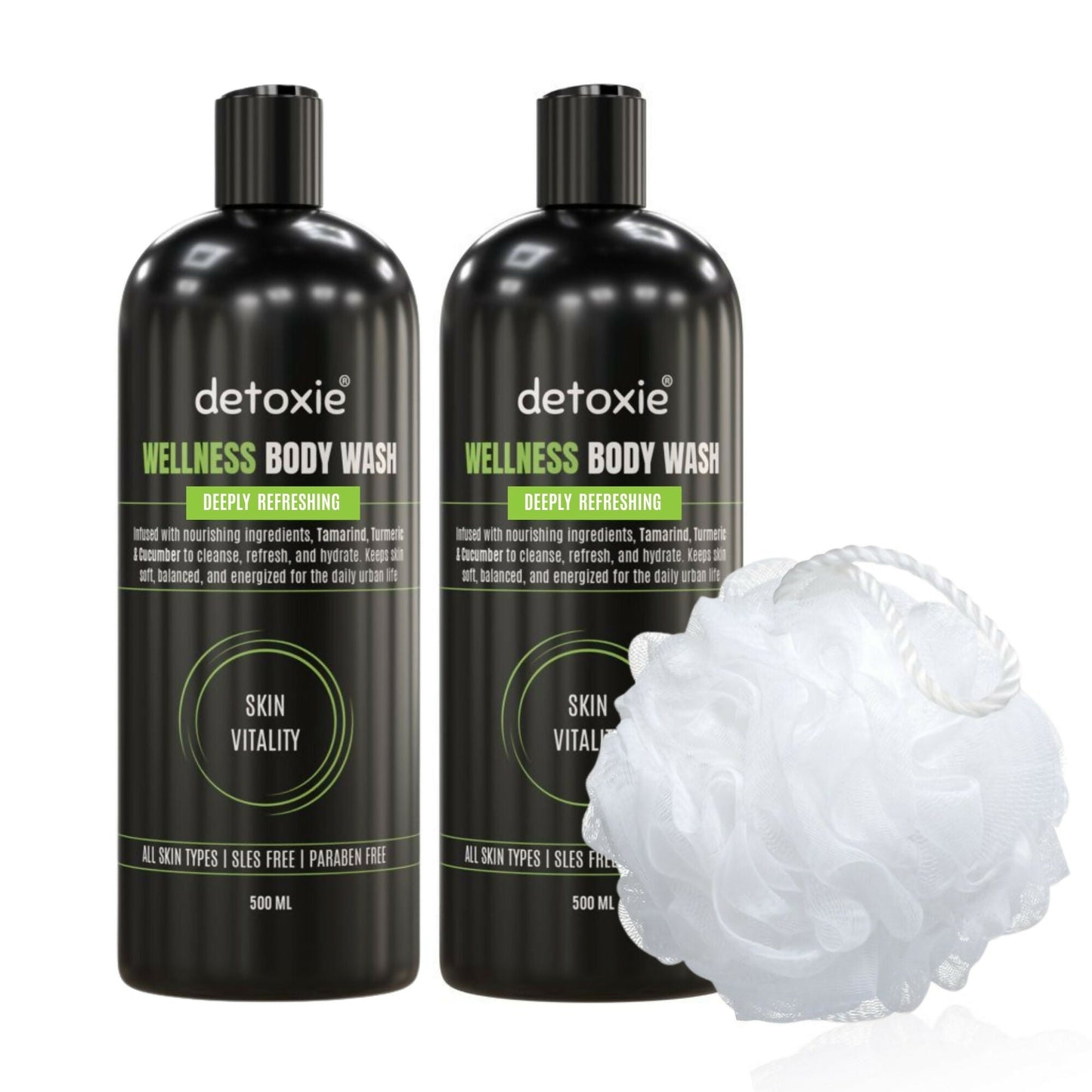 Detoxie Body Wash with Loofah - Wellness