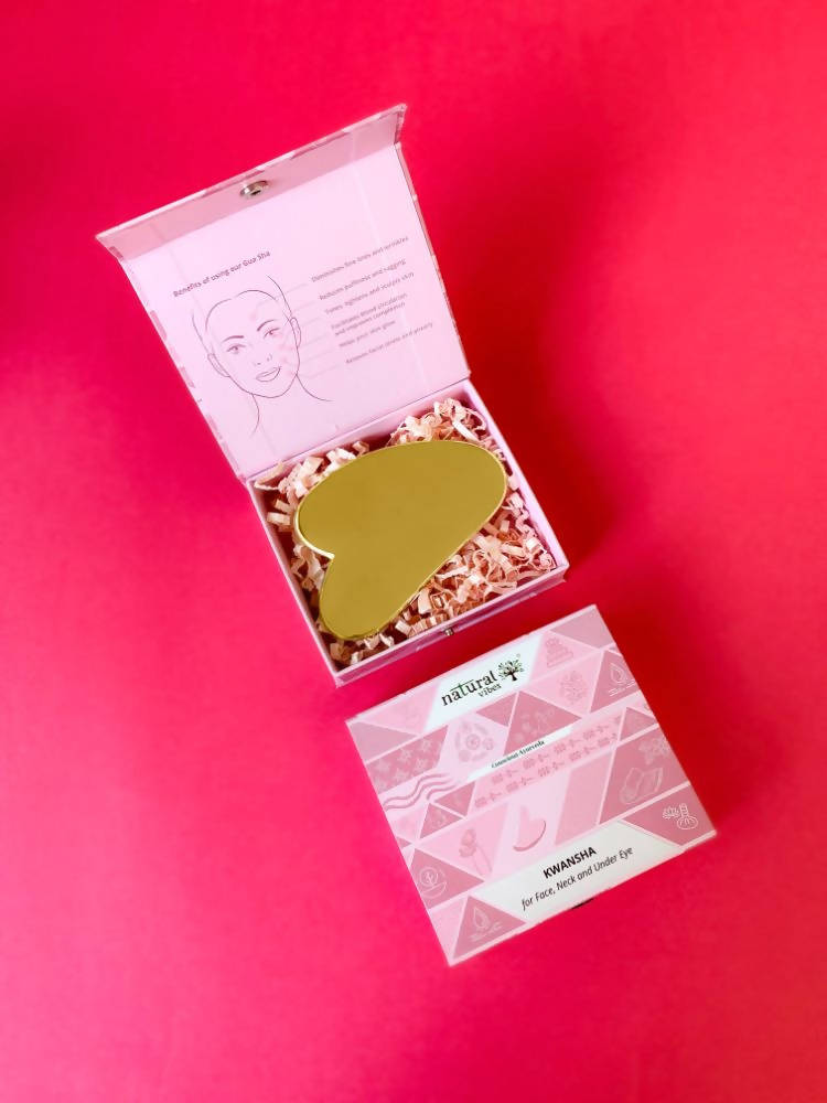 Natural Vibes Kwansha Face Massager with Free Gold Beauty Elixir Oil