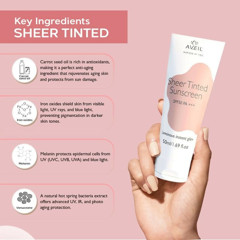 Aveil Sheer Tinted Sunscreen SPF 50 PA +++