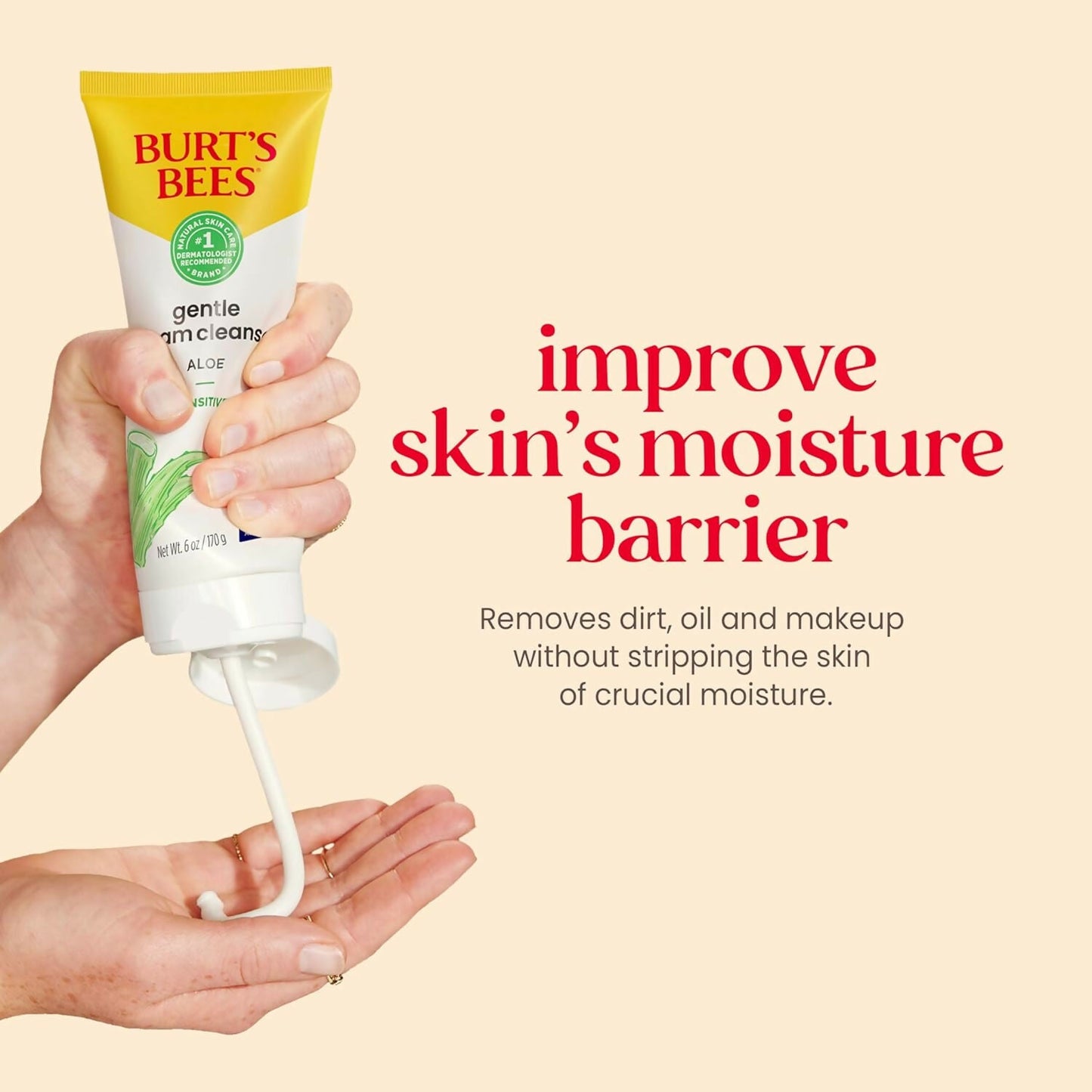 Burt's Bees Gentle Cream Cleanser with Aloe for Sensitive Skin