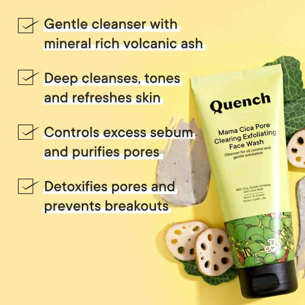 Quench Botanics Mama Cica Pore Clearing Exfoliating Face Wash - Korean Skincare