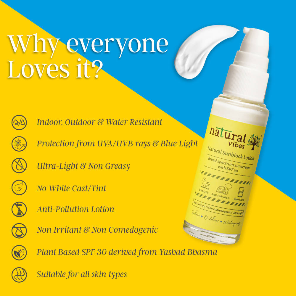 Buy Natural Vibes Sunscreen Lotion with SPF 30 from DrMediCart, Ship from India to USA