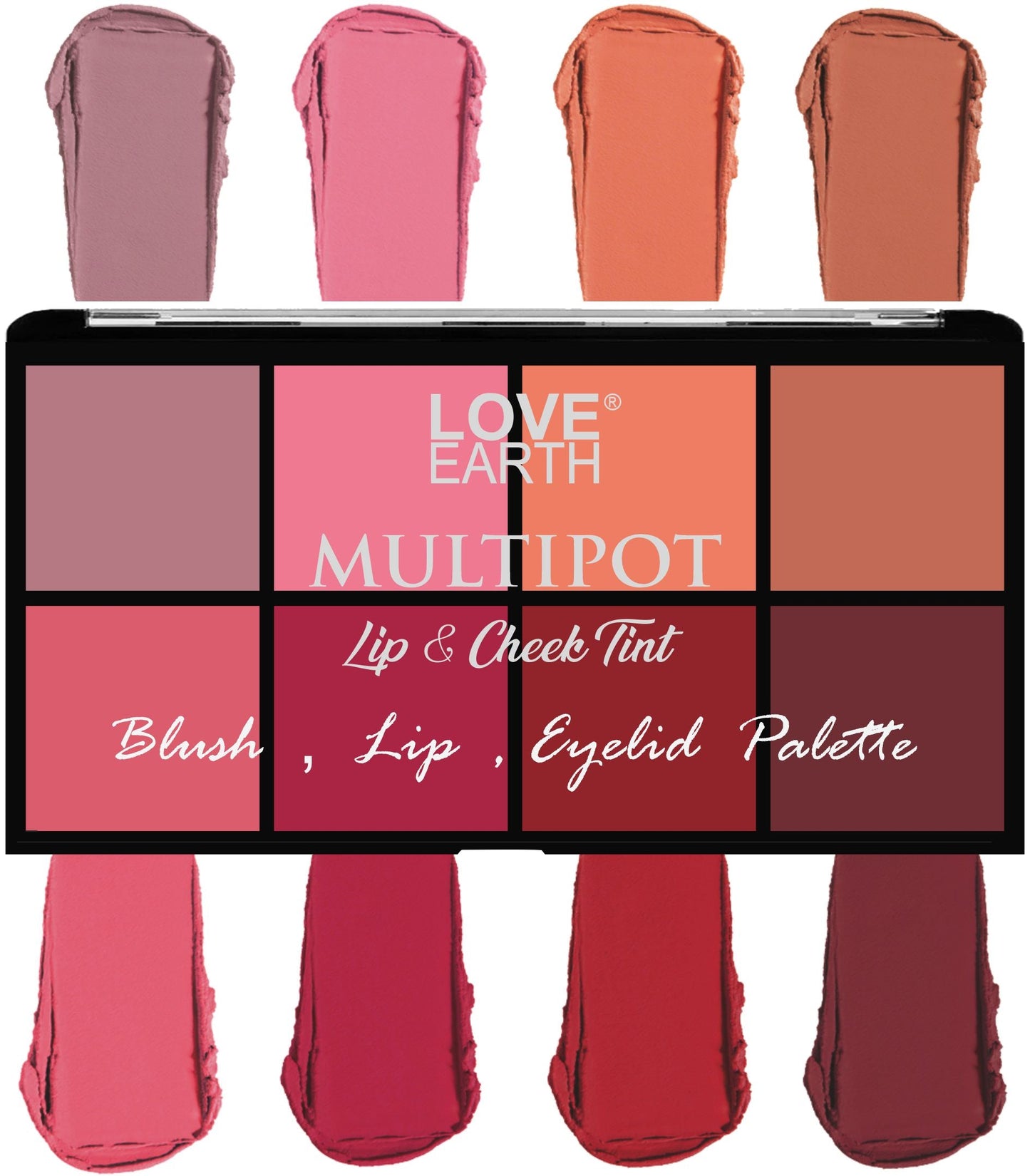 Love Earth Blush, Lips, Eyelid Palette With Richness Of Jojoba Oil And Vitamin E