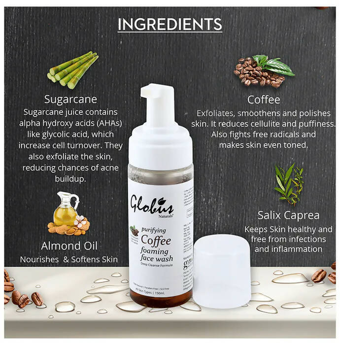 Globus Naturals Coffee Foaming Face Wash