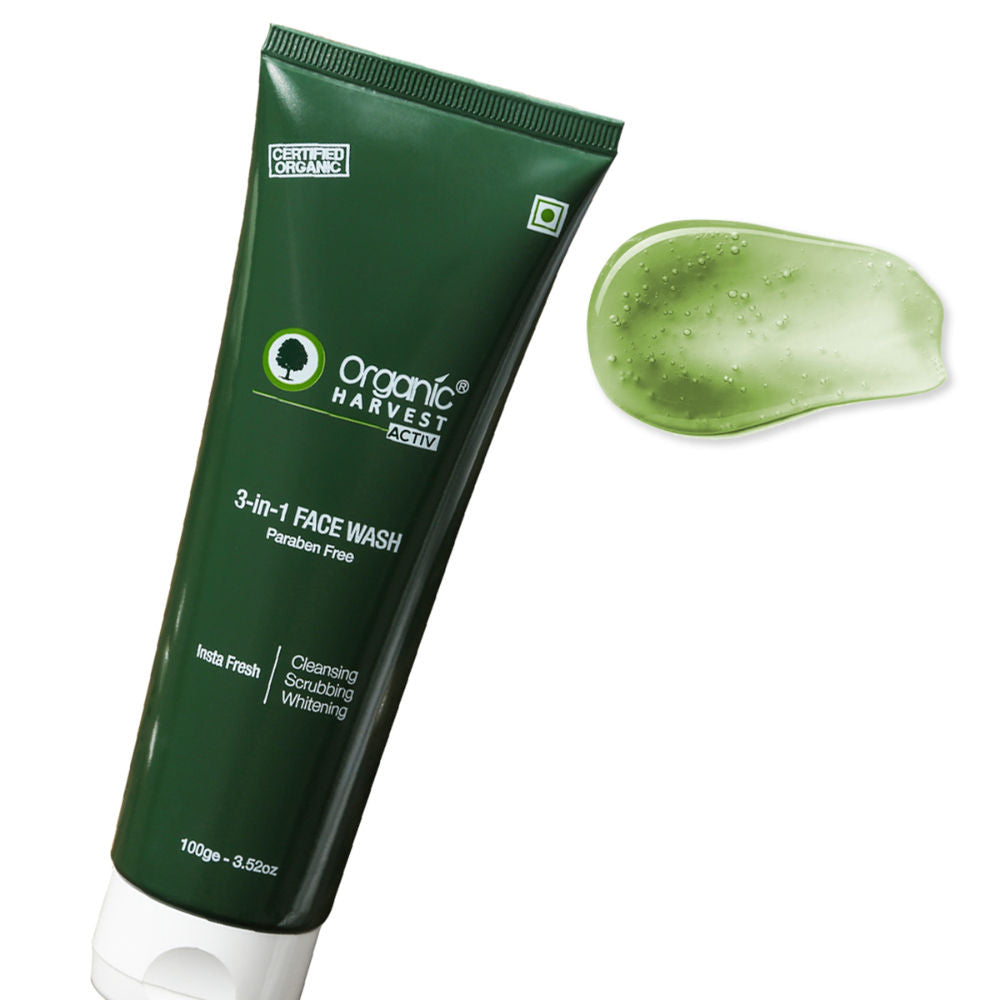 organic harvest 3 in 1 face wash paraben free buy in usa
