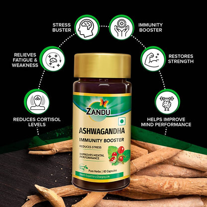 Zandu Ashwagandha Immunity Booster Capsules - Drmedicart