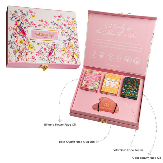 Buy Natural Vibes Glow Getter Gift Set with Rose Quartz Gua Sha from DrMediCart, Ship from India to USA