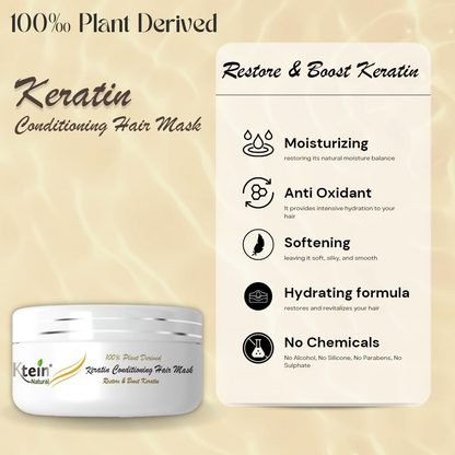 Ktein Natural Plant Derived Keratin Conditioning Hair Masks