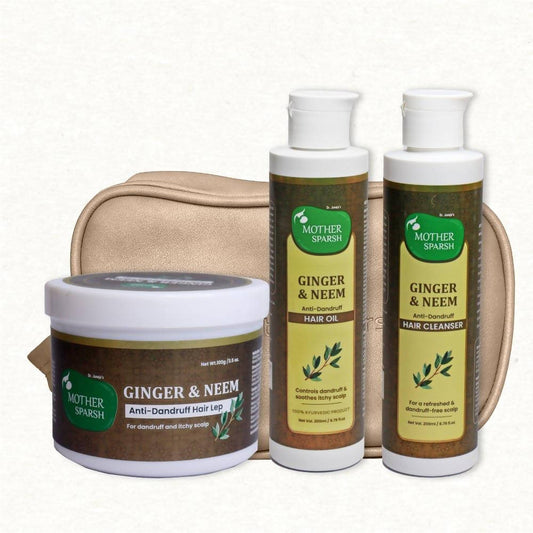 Buy Mother Sparsh Ginger & Neem Anti-Dandruff Kit For Dandruff & Itchy Scalp from DrMediCart, Ship from India to USA