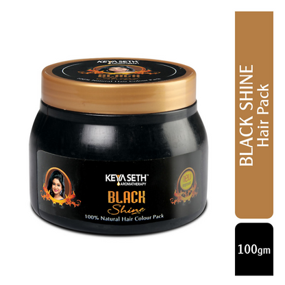Keya Seth Aromatherapy Black Shine Hair Pack Natural Hair Color For Gray & White Hair