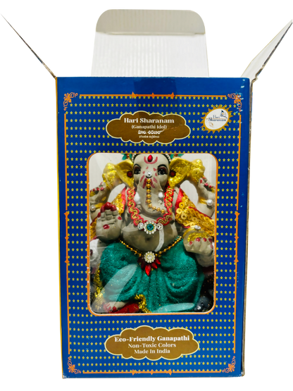 Eco-Friendly Ganesh Idol Small (Non-Toxic Colors) With Kumkum & Akshat