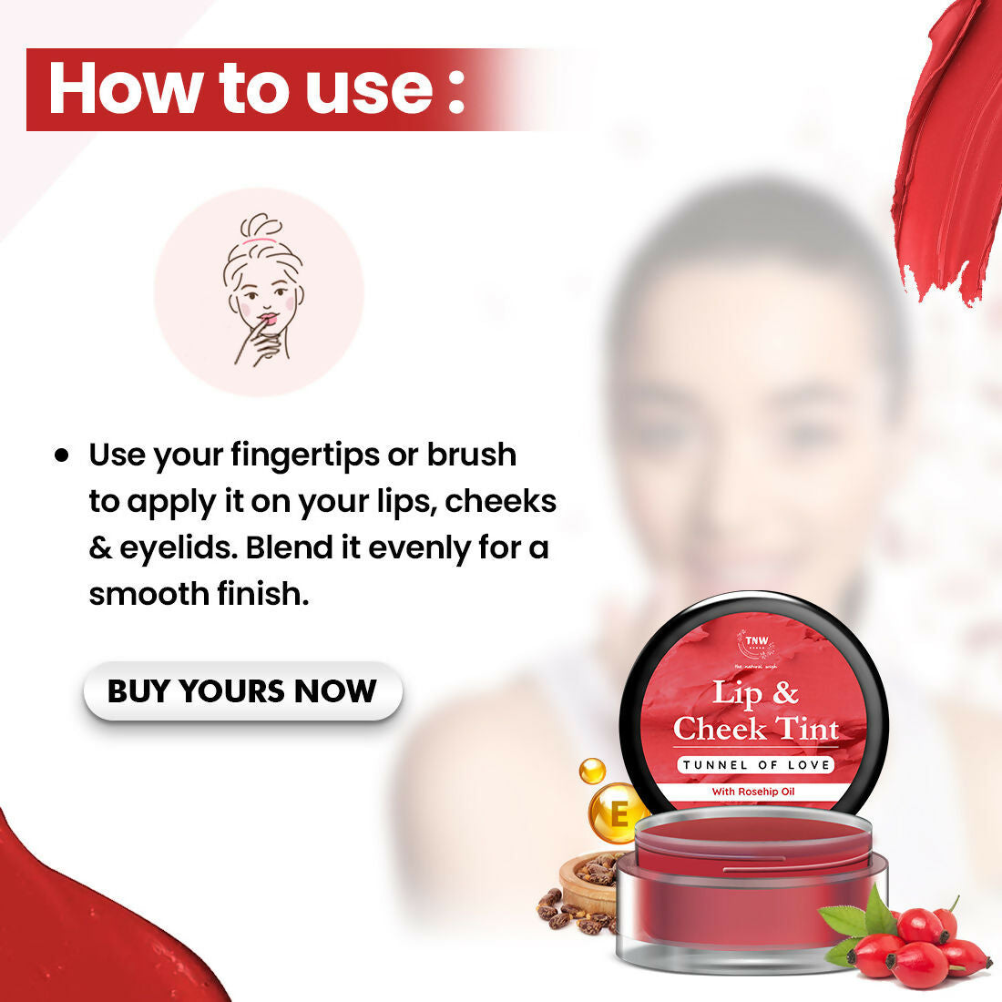 The Natural Wash Tunnel Of Love Lip & Cheek Tint With Rosehip Oil