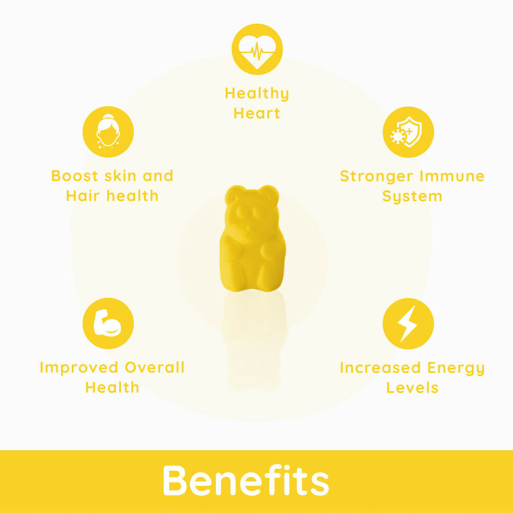 Purna Gummies Vitamin C Lemon Gummies with Vitamin D3, and Zinc for Immunity & Clear Skin