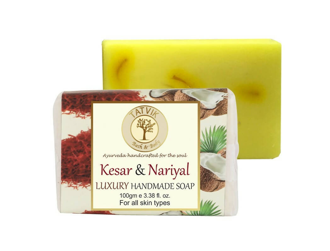 Buy Tatvik Ayurveda Kesar & Nariyal Luxury Handmade Soap from DrMediCart, Ship from India to USA