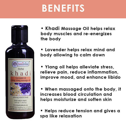 Khadi Rishikesh Herbal Lavender & Ylang Ylang Massage Oil For Full Body