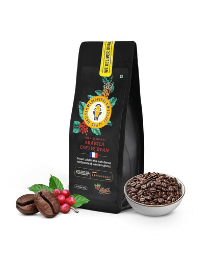 LocoKerala Western Ghats French Roast Arabica Whole Bean Coffee