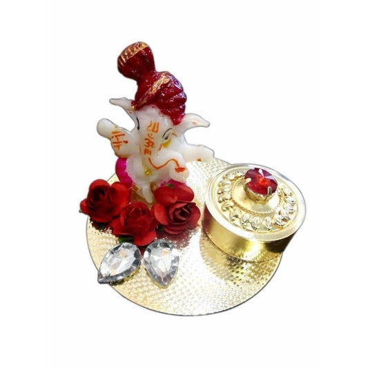 Buy Ganesha Kumkum Holder With Kundans