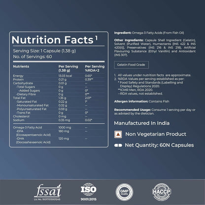 Nutrabay Wellness Omega 3 Fish Oil Capsules
