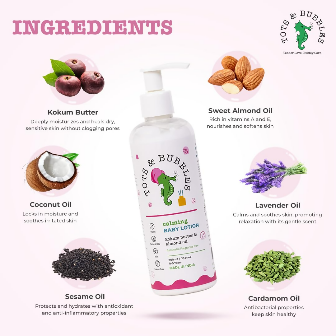 Tots & Bubbles Calming Baby Body Lotion with Kokum Butter & Sweet Almond Oil