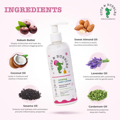 Tots & Bubbles Calming Baby Body Lotion with Kokum Butter & Sweet Almond Oil